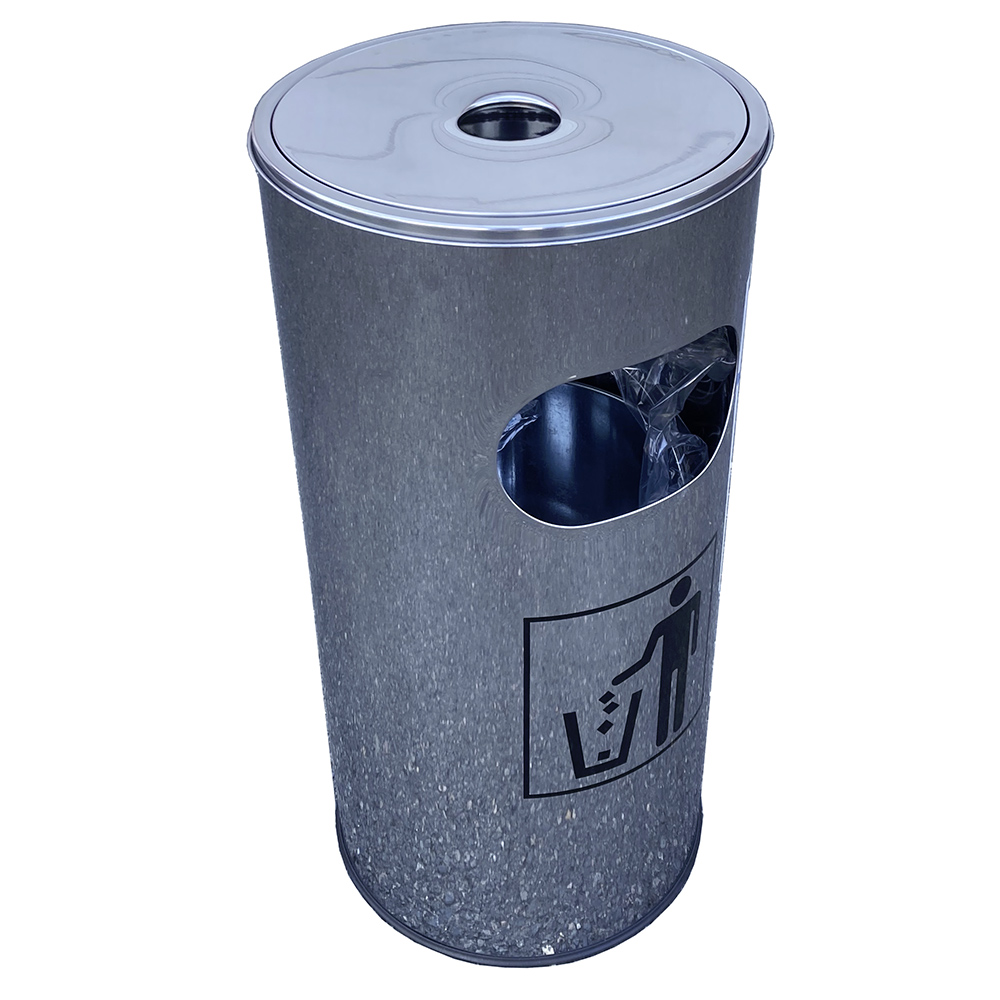 Cendrier poubelle, inox, cendrier amovible, 20 litres