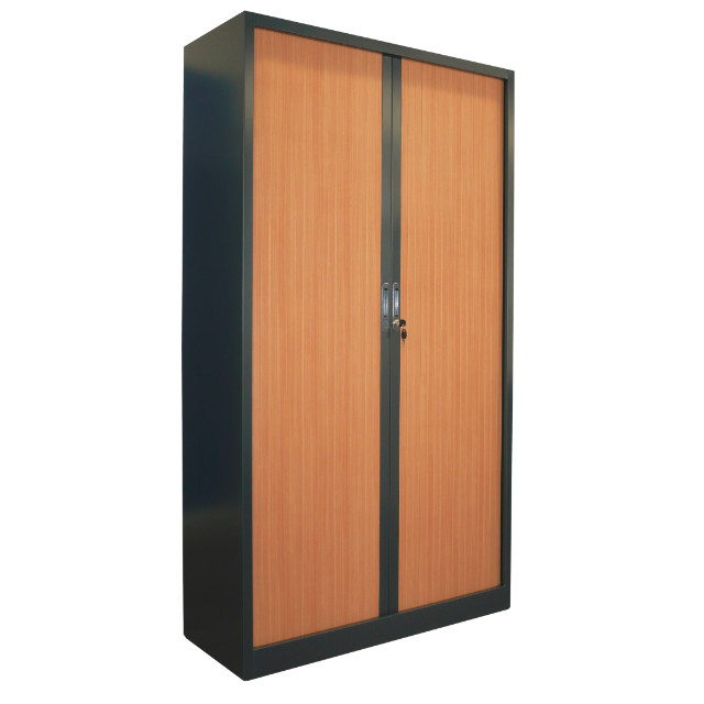Armoire de bureau bois haute portes battantes