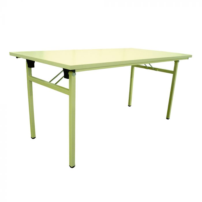 Table pliante pieds en H 160cm beige ou grise